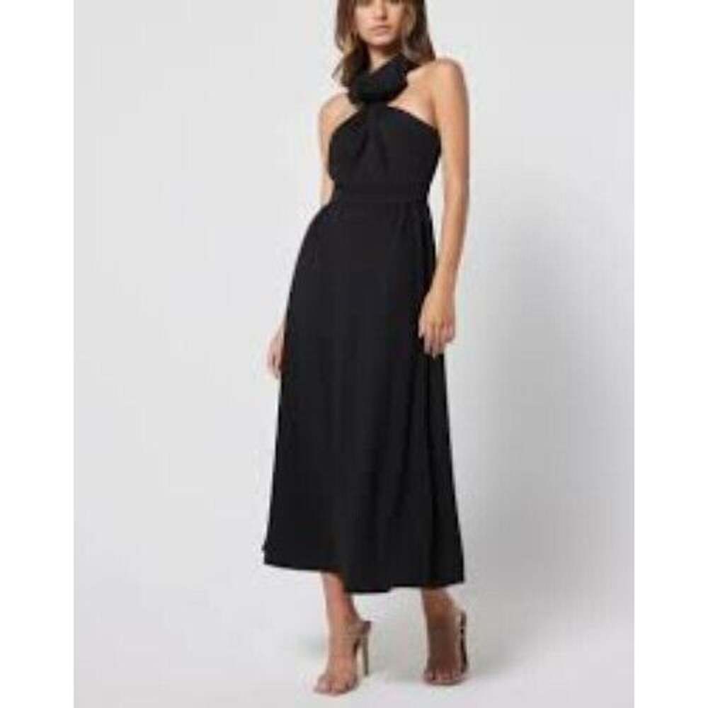 Elliatt Fit & Flare Ortro Dress Women's Medium Black Halterneck Sleeveless B98